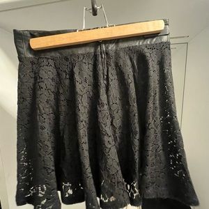 Black lace mini skirt